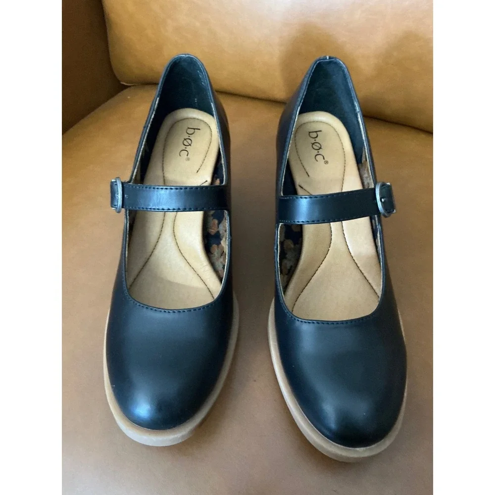 b.o.c. Blaire Mary Jane Heels Womens 9.5 Black Block Heel